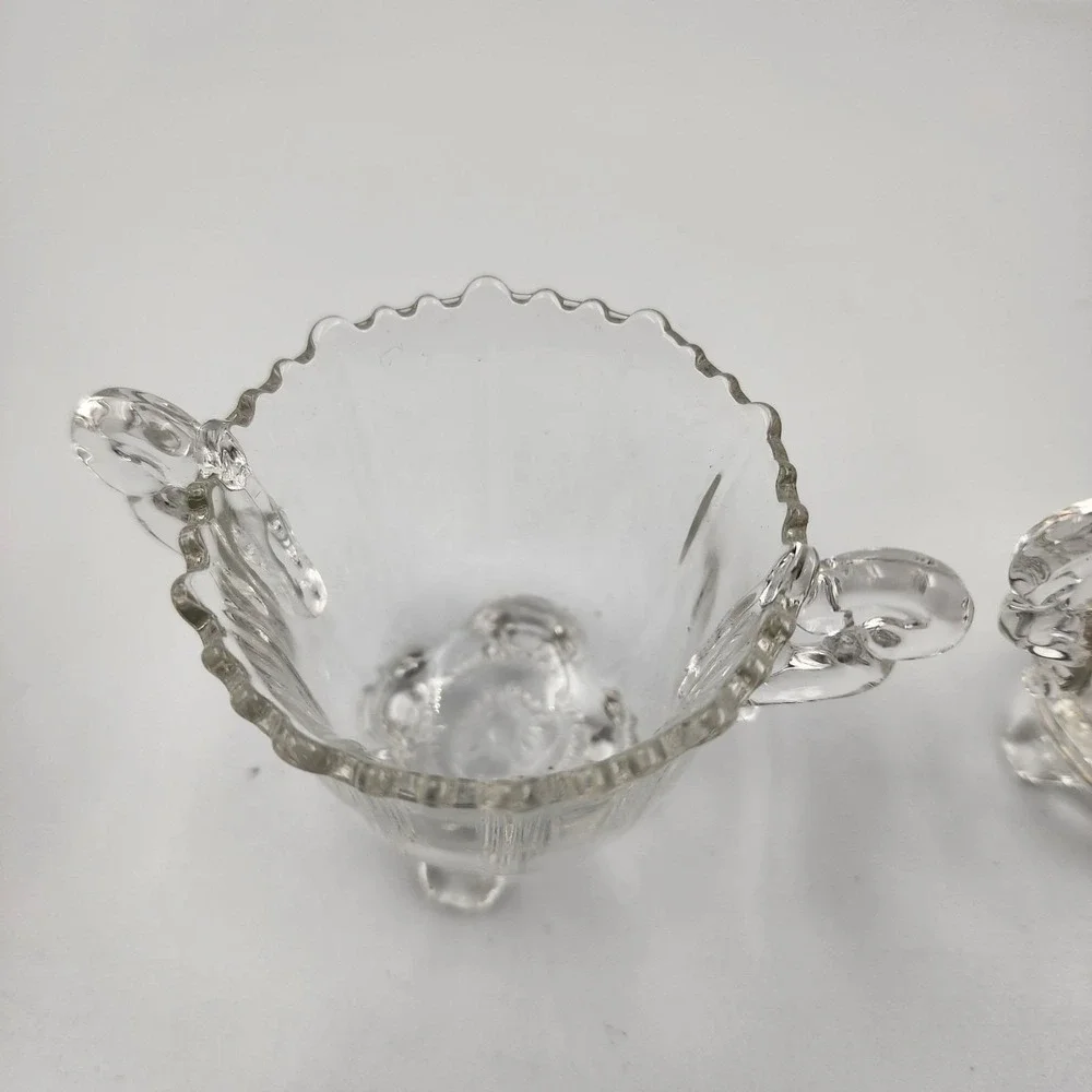Cambridge Glass Martha Clear‎ Sugar And Milk Creamer Pitcher 1950's
